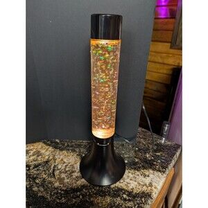 Vtg Oozy Glo Glitter Lava Lamp Y2K Retro 15” Tested Works Crack In Cap